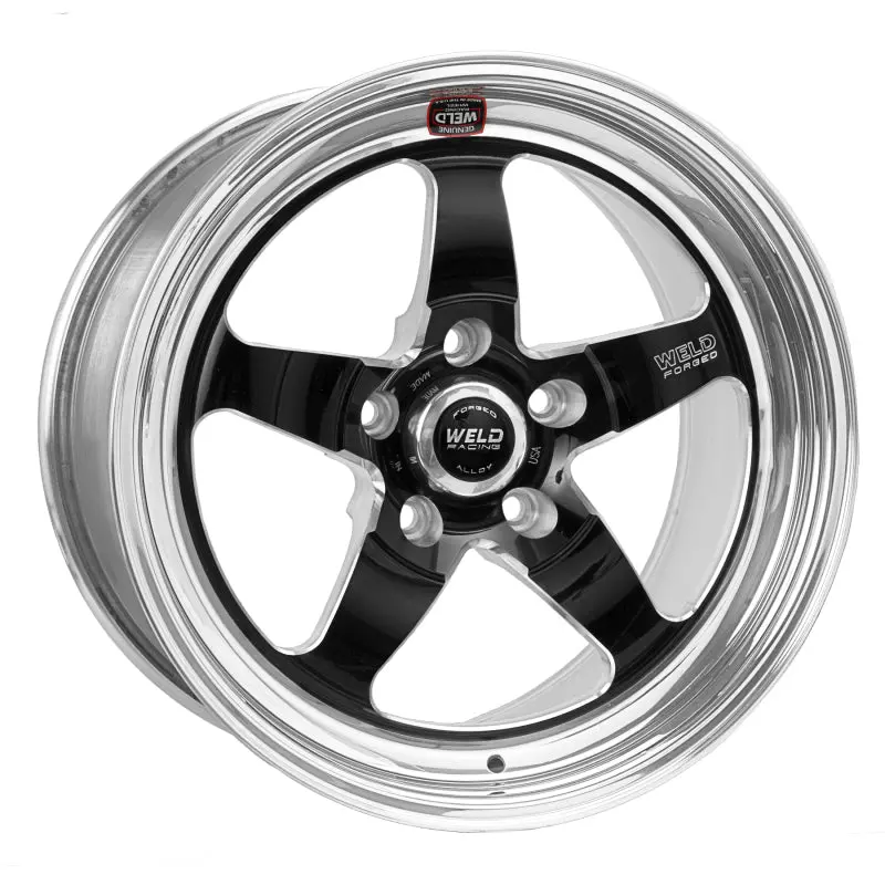 Weld S71 17X8 Inch Black Non-Beadlock Racing Wheel – 5X4.75 Bolt Pattern, 4.8" Backspace, Medium Pad Finish 1
